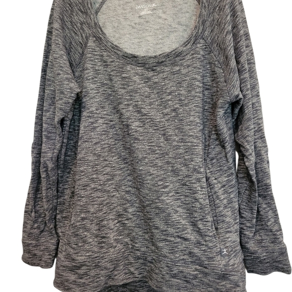 Danskin Extra Large Cotton Knit Scoop Neck LS Sweater Pockets - Picture 4 of 9